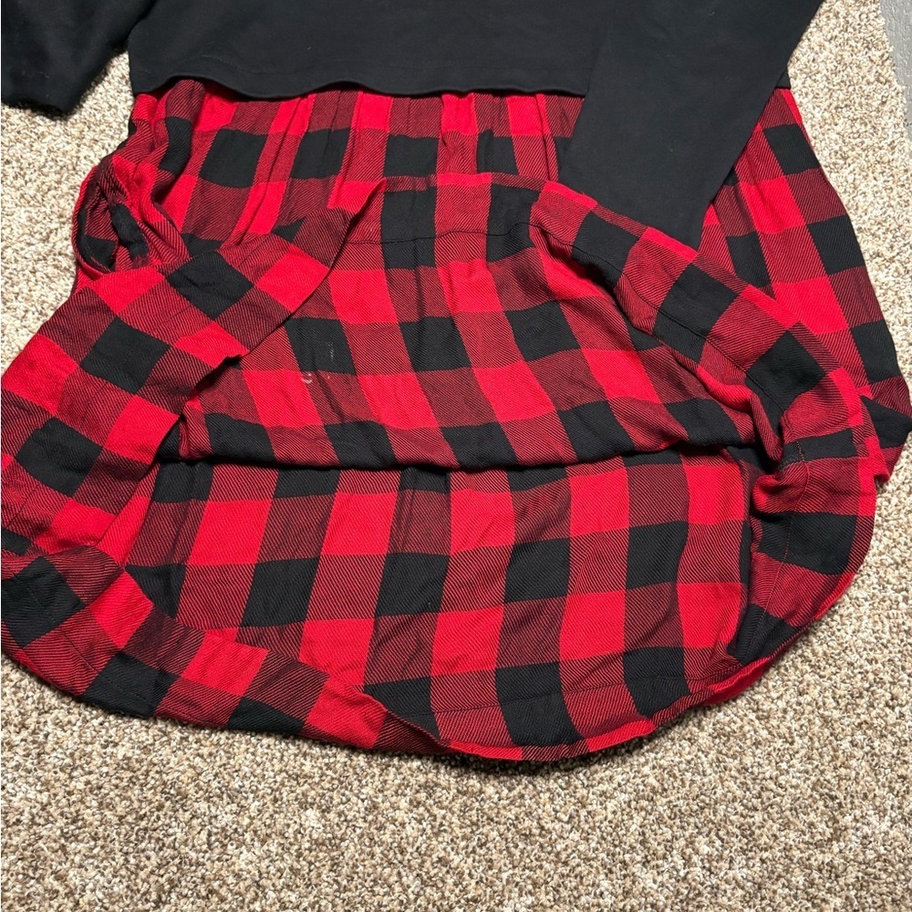J. Jill Women’s Medium Black with Red plaid Dress - Picture 10 of 12